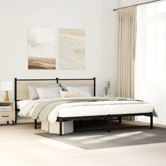 Metal Bed Frame without Mattress Sonoma Oak Length 200 cm with Headboard 160 cm