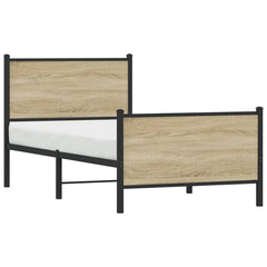 vidaXL Metal Bed Frame without Mattress Sonoma Oak 80x200 cm 4