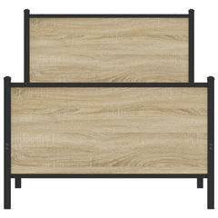 vidaXL Metal Bed Frame without Mattress Sonoma Oak 90x190 cm Single 5
