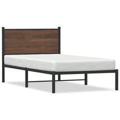 vidaXL Metal Bed Frame without Mattress Brown Oak 100x190 cm 2