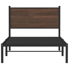 vidaXL Metal Bed Frame without Mattress Brown Oak 100x190 cm 5