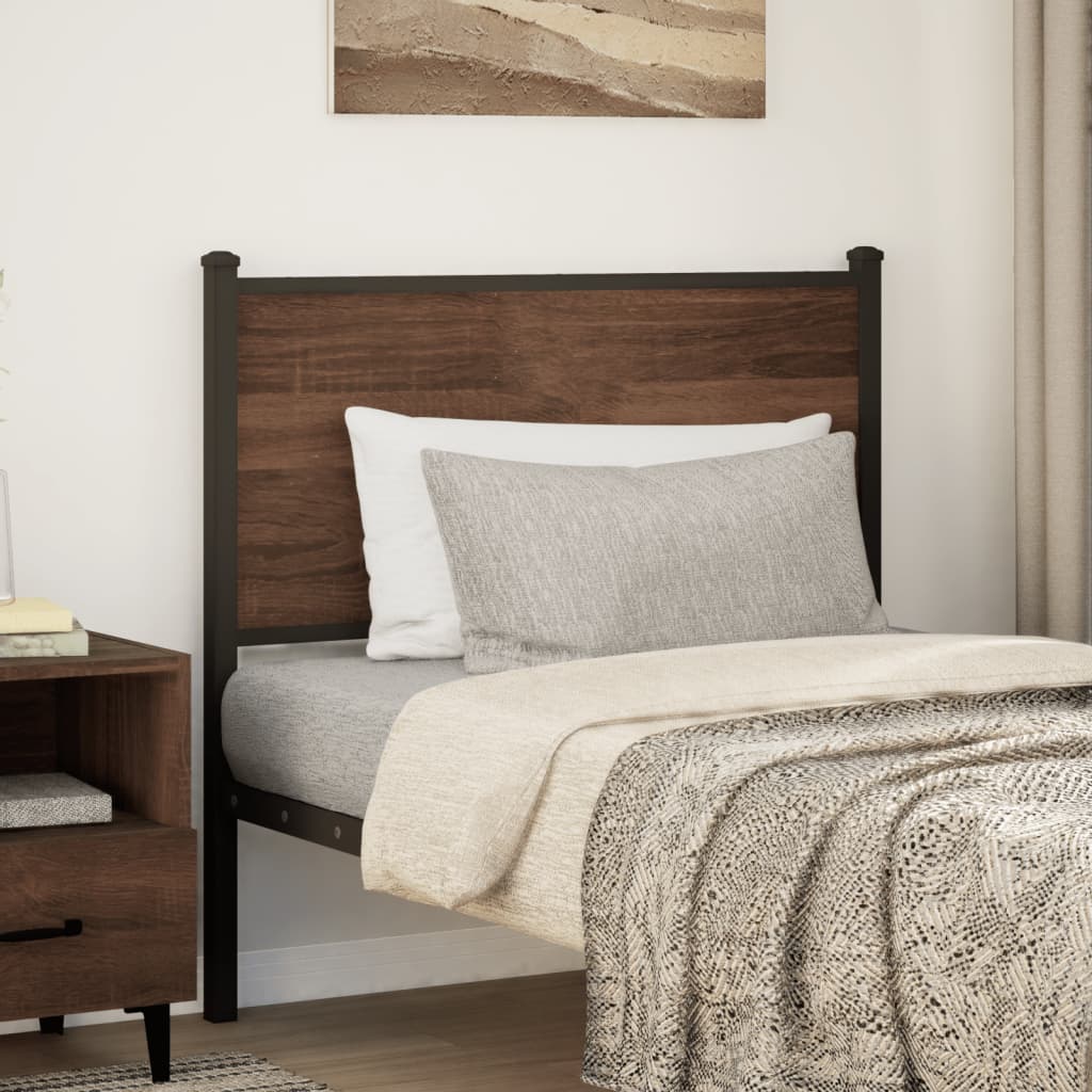 vidaXL Replace Headboard Brown Oak 75 cm Engineered Wood and Steel 2