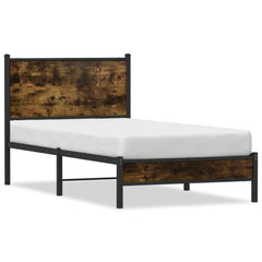 vidaXL Metal Bed Frame without Mattress Smoked Oak 80x200 cm 2