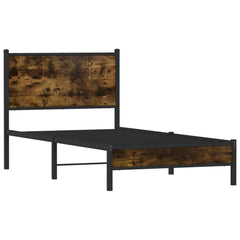 vidaXL Metal Bed Frame without Mattress Smoked Oak 80x200 cm 3
