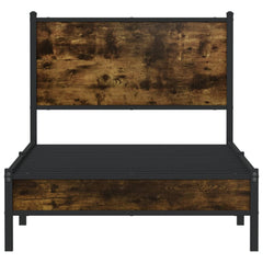 vidaXL Metal Bed Frame without Mattress Smoked Oak 80x200 cm 5