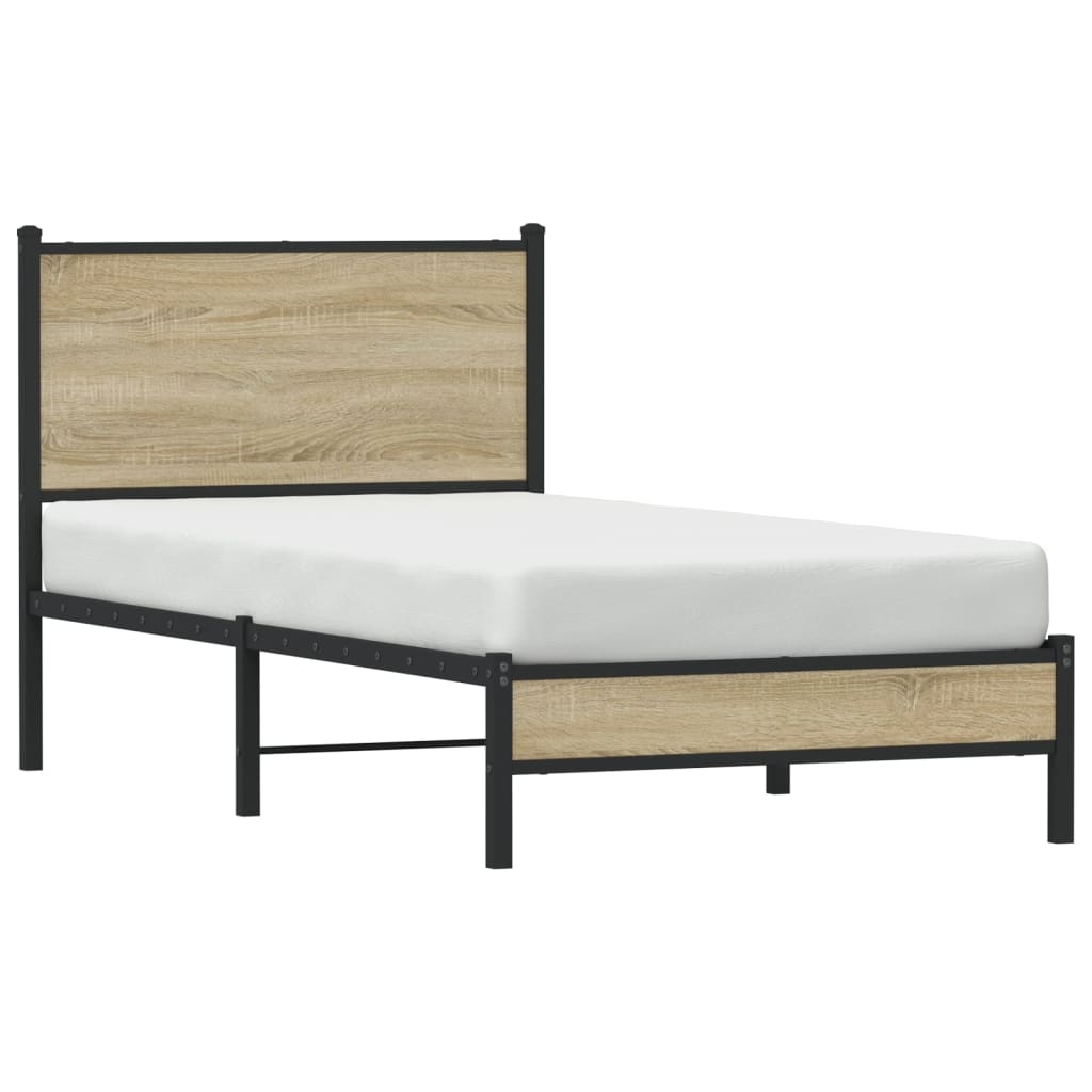 vidaXL Metal Bed Frame without Mattress Sonoma Oak 80x200 cm 4