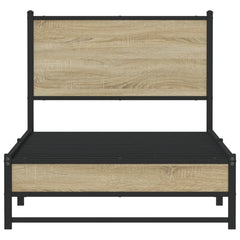 vidaXL Metal Bed Frame without Mattress Sonoma Oak 75x190 cm Small Single 5