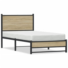 vidaXL Metal Bed Frame without Mattress Sonoma Oak 80x200 cm 2