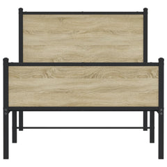 vidaXL Metal Bed Frame without Mattress Sonoma Oak 90x190 cm Single 5