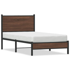 vidaXL Metal Bed Frame without Mattress Brown Oak 80x200 cm 2