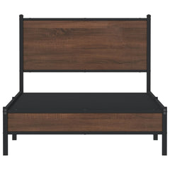 vidaXL Metal Bed Frame without Mattress Brown Oak 100x190 cm 5