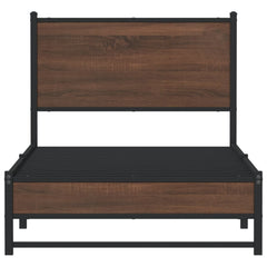 vidaXL Metal Bed Frame without Mattress Brown Oak 90x190 cm Single 5