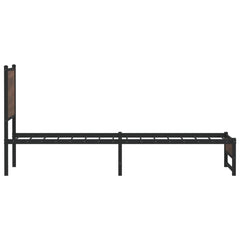 vidaXL Metal Bed Frame without Mattress Brown Oak 90x200 cm 6