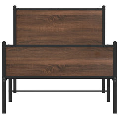 vidaXL Metal Bed Frame without Mattress Brown Oak 80x200 cm 5