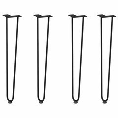 vidaXL hairpin legs for console tables for Console Table 4 pcs Black 72 cm Solid Steel 2