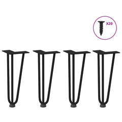 vidaXL Hairpin Legs for Coffee Table 4 pcs Black 30 cm Solid Steel 2