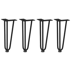 vidaXL Hairpin Legs for Coffee Table 4 pcs Black 30 cm Solid Steel 3