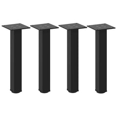 vidaXL Coffee Table Legs 4 pcs Black 42-44 cm Steel 2