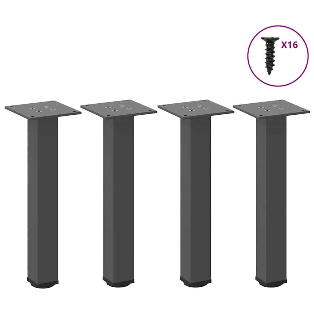 vidaXL Coffee Table Legs 4 pcs Anthracite 42-44 cm Steel 1