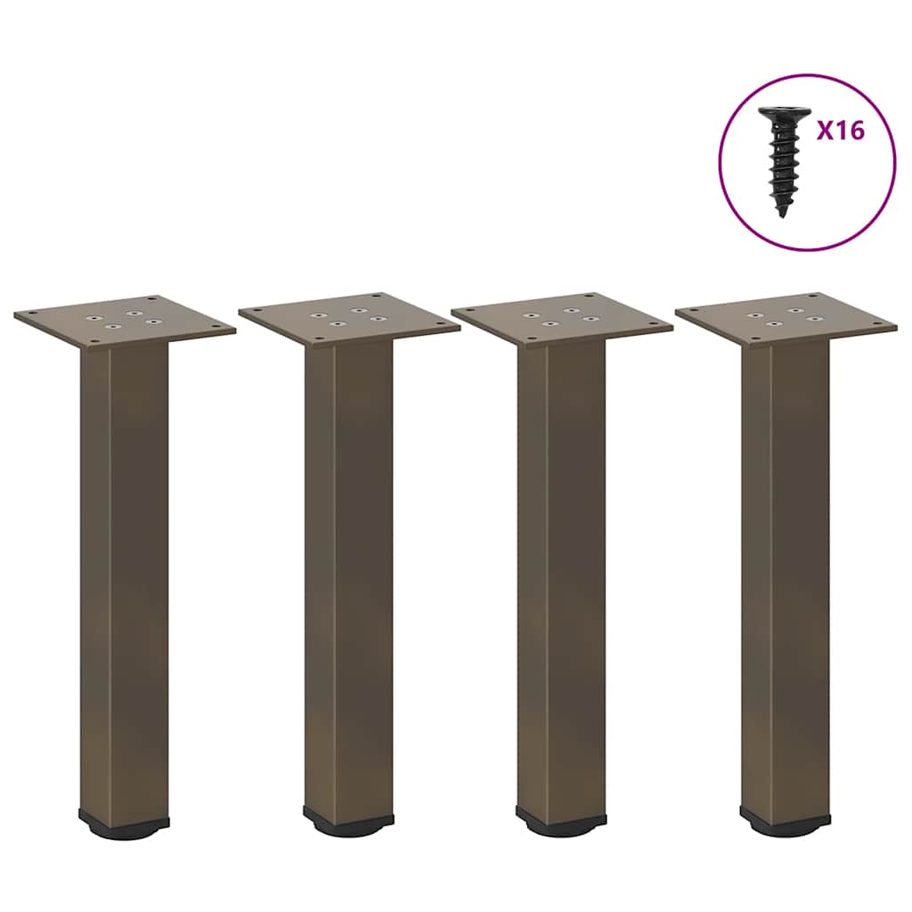 vidaXL Coffee Table Legs 4 pcs Natural Steel 42-44 cm Steel 1