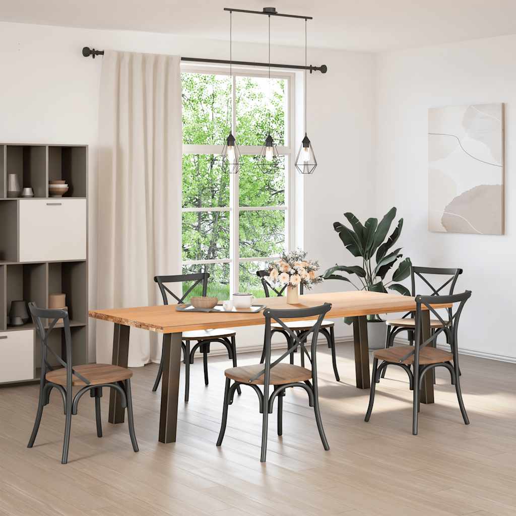 vidaXL Console Table Legs 4 pcs Natural Steel 72 cm Steel 3