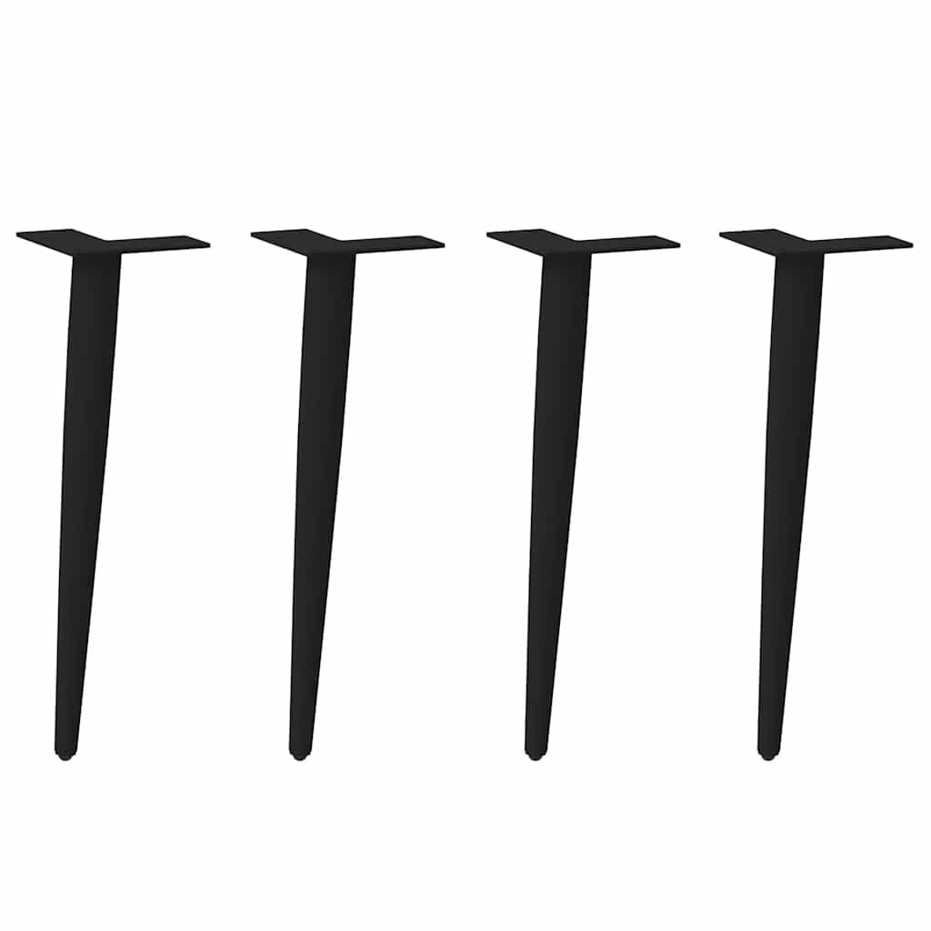vidaXL Coffee Table Legs Conical Shape 4 pcs Black 30-31 cm Steel 1