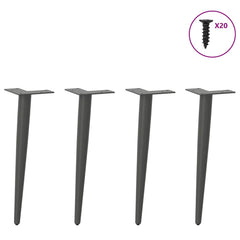 vidaXL Coffee Table Legs Conical Shape 4 pcs Anthracite 42-43 cm Steel 3