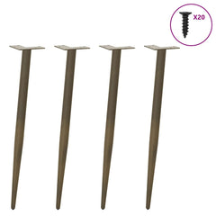 vidaXL Console Table Legs Conical Shape 4 pcs Natural Steel 72-73 cm Steel 3