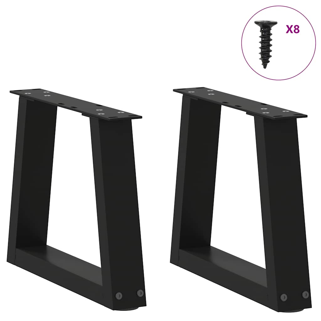 vidaXL Coffee Table Legs V-Shape 2 pcs Black 30x(30-31.3) cm Steel 3