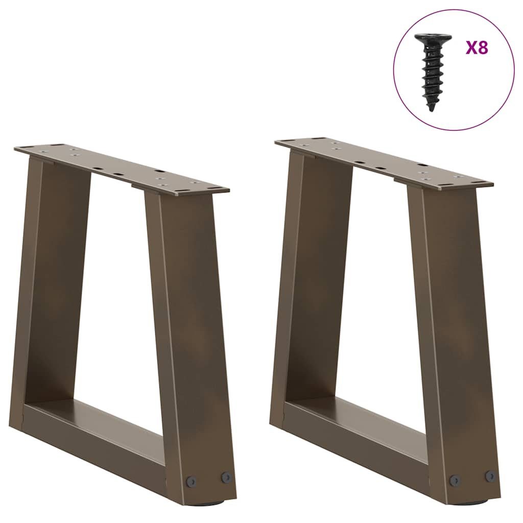 vidaXL Coffee Table Legs V-Shape 2 pcs Natural Steel 30x(30-31.3) cm Steel 3