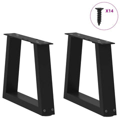 Coffee Table Legs V-Shape 30x(30-31.3) Steel 2 Black