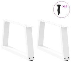vidaXL Coffee Table Legs V-Shape 2 pcs White 50x(30-31.3) cm Steel 3