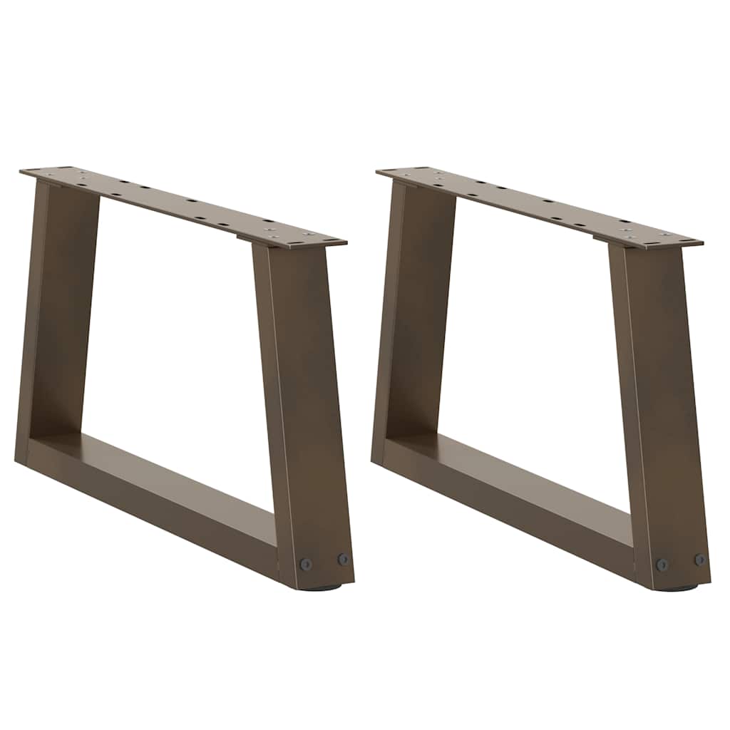 vidaXL Coffee Table Legs V-Shape 2 pcs Natural Steel 50x(30-31.3) cm Steel 1