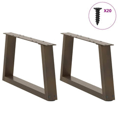 vidaXL Coffee Table Legs V-Shape 2 pcs Natural Steel 50x(30-31.3) cm Steel 3