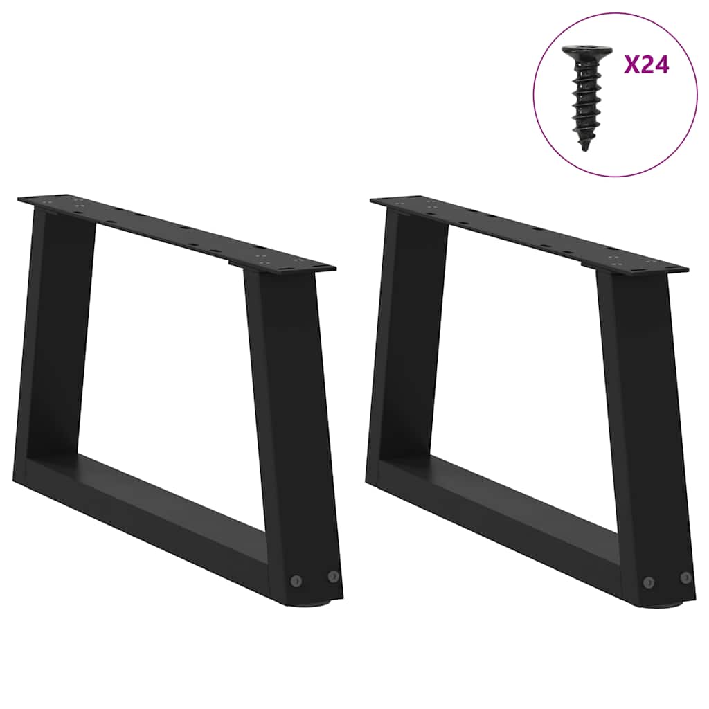 vidaXL Coffee Table Legs V-Shape 2 pcs Black 70x(30-31.3) cm Steel 3