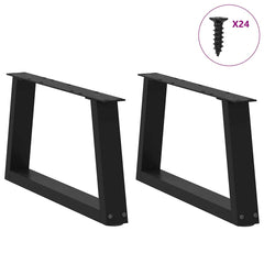 vidaXL Coffee Table Legs V-Shape 2 pcs Black 70x(30-31.3) cm Steel 3