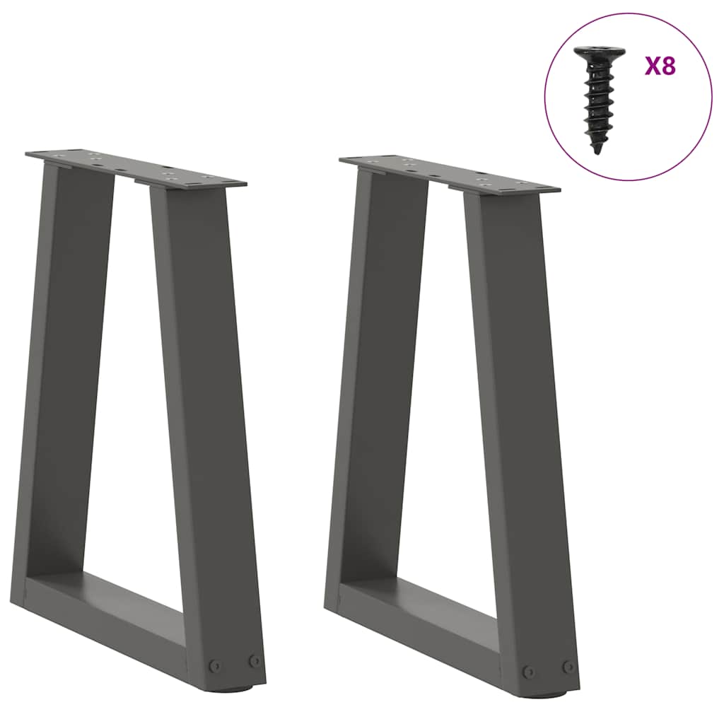 vidaXL Coffee Table Legs V-Shape 2 pcs Anthracite 28x(42-43.3) cm Steel 3
