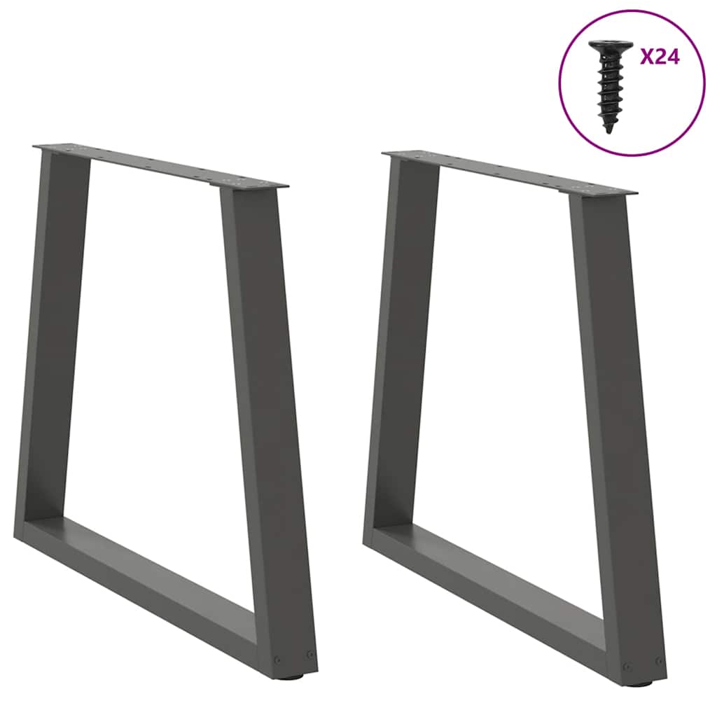 vidaXL Dining Table Legs V-Shape 2 pcs Anthracite 80x(72-73.3) cm Steel 3