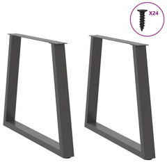 vidaXL Dining Table Legs V-Shape 2 pcs Anthracite 80x(72-73.3) cm Steel 3