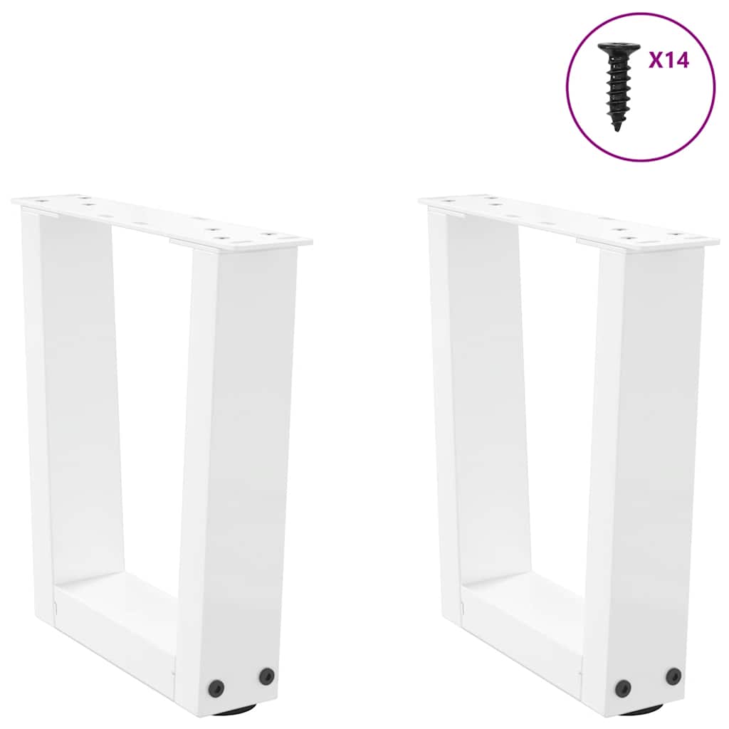 vidaXL Coffee Table Legs V-Shape 2 pcs White 30x(30-31.3) cm Steel 3