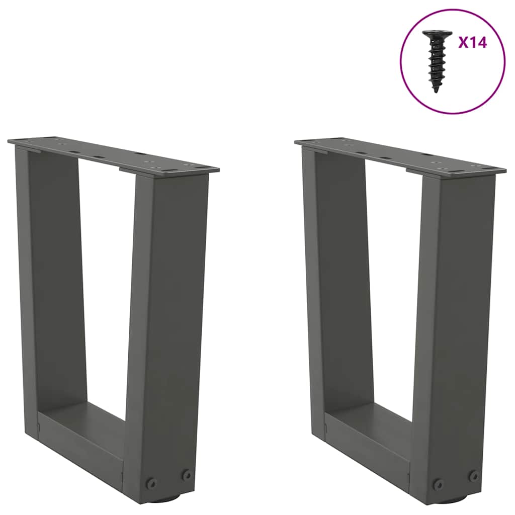 vidaXL Coffee Table Legs V-Shape 2 pcs Anthracite 30x(30-31.3) cm Steel 3