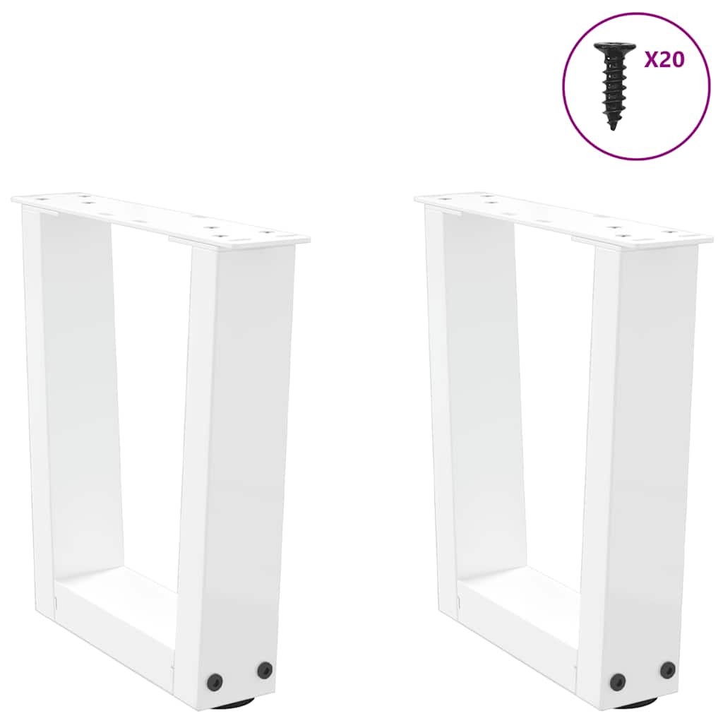 vidaXL Coffee Table Legs V-Shape 2 pcs White 40x(30-31.3) cm Steel 3