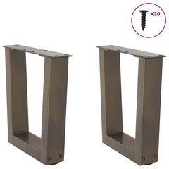 vidaXL Coffee Table Legs V-Shape 2 pcs Natural Steel 40x(30-31.3) cm Steel 3