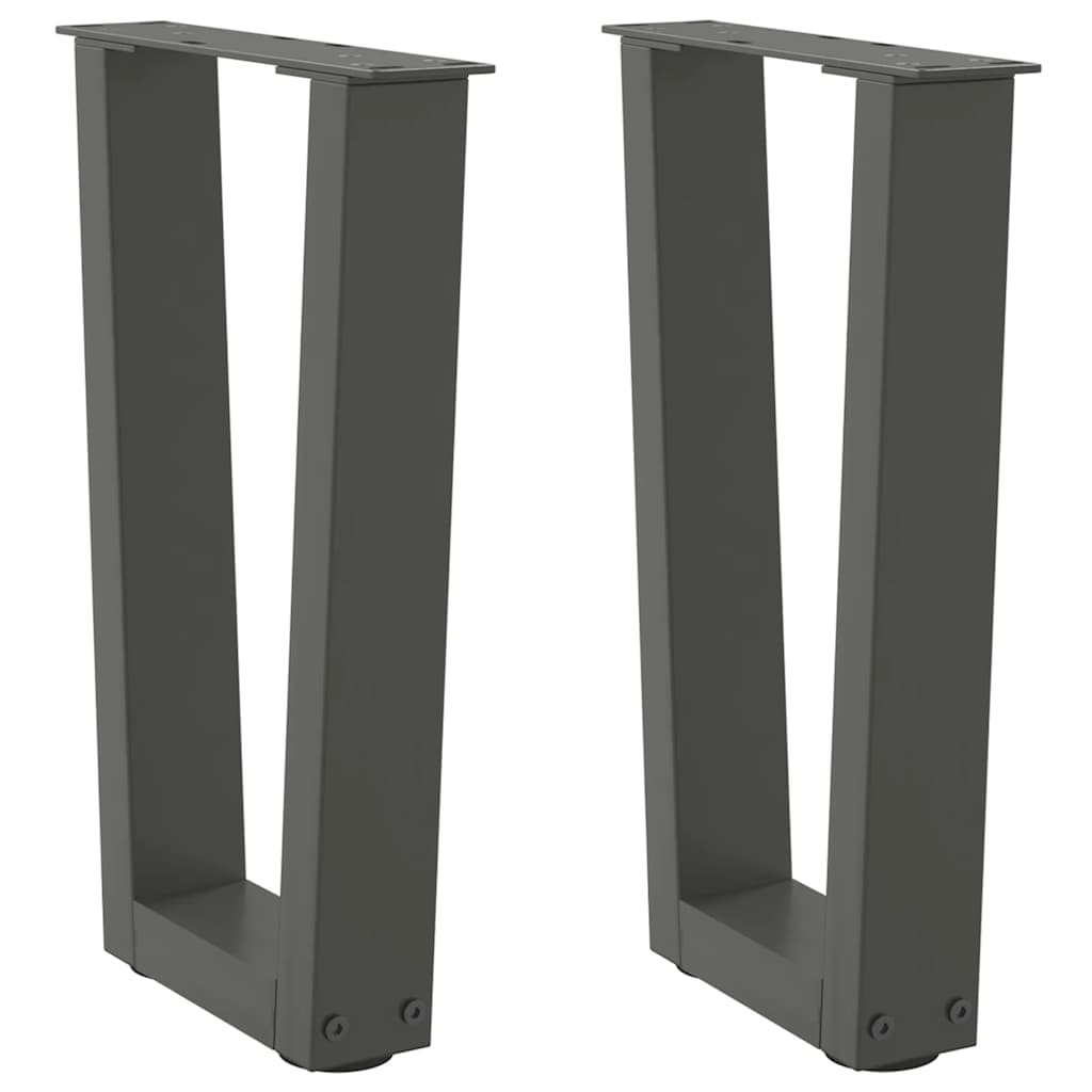 vidaXL Coffee Table Legs V-Shape 2 pcs Anthracite 28x(42-43.3) cm Steel 1