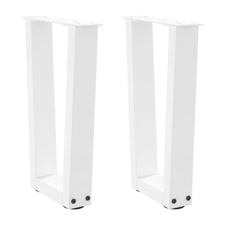 Coffee Table Legs V-Shape 2 pcs White Steel