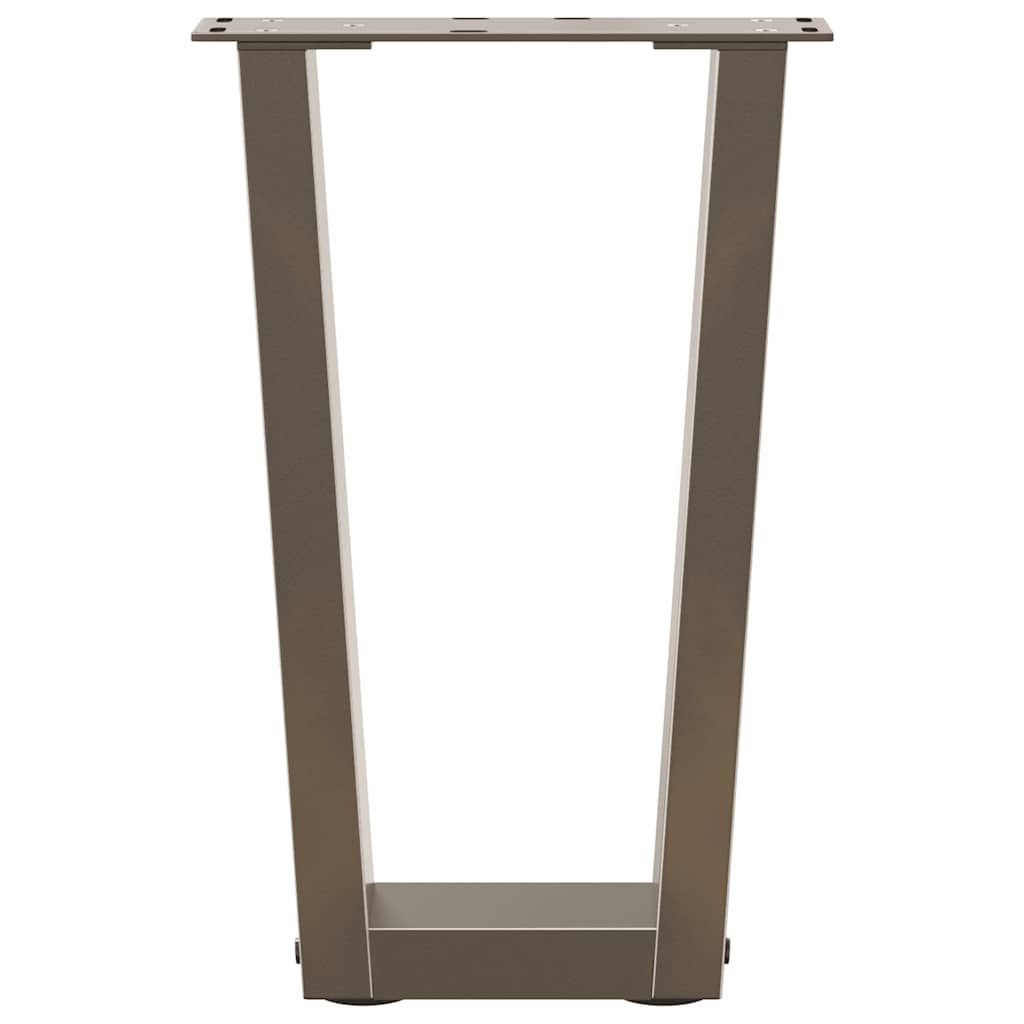 vidaXL Coffee Table Legs V-Shape 2 pcs Natural Steel 38x(42-43.3) cm Steel 5