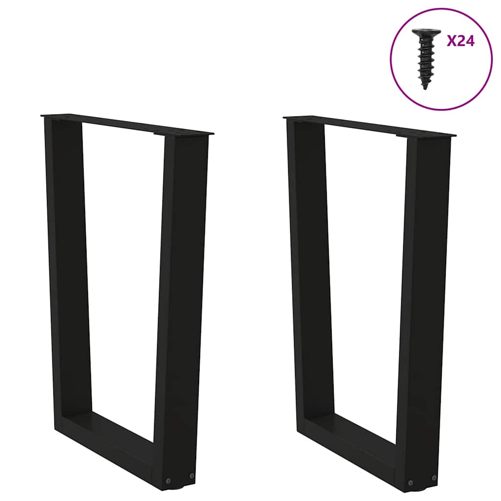 vidaXL Dining Table Legs V-Shape 2 pcs Black 60x(72-73.3) cm Steel 3