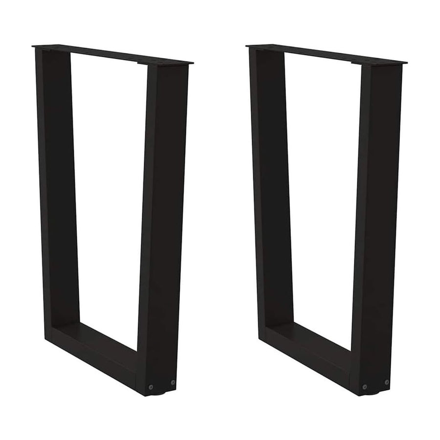 Dining Table Legs V-Shape 2 pcs Black Steel