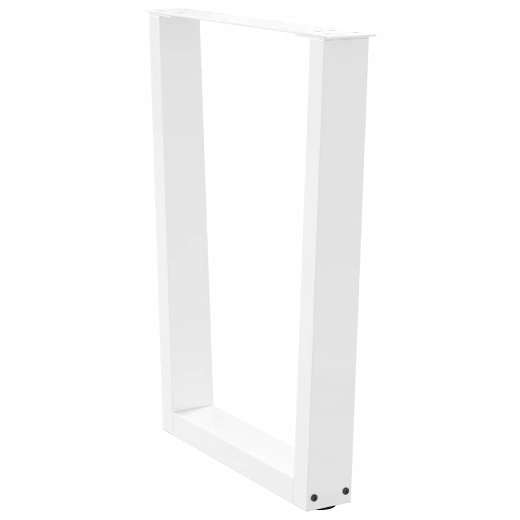 Dining Table Legs V-Shape Steel 3 pcs White 70 x (72-73.3) cm