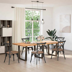 Dining Table Legs V-Shape Steel 3 pcs Natural 80 x (72-73.3) cm